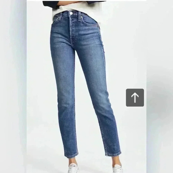 REDONE High Rise Ankle Crop Jeans - Picture 6 of 9